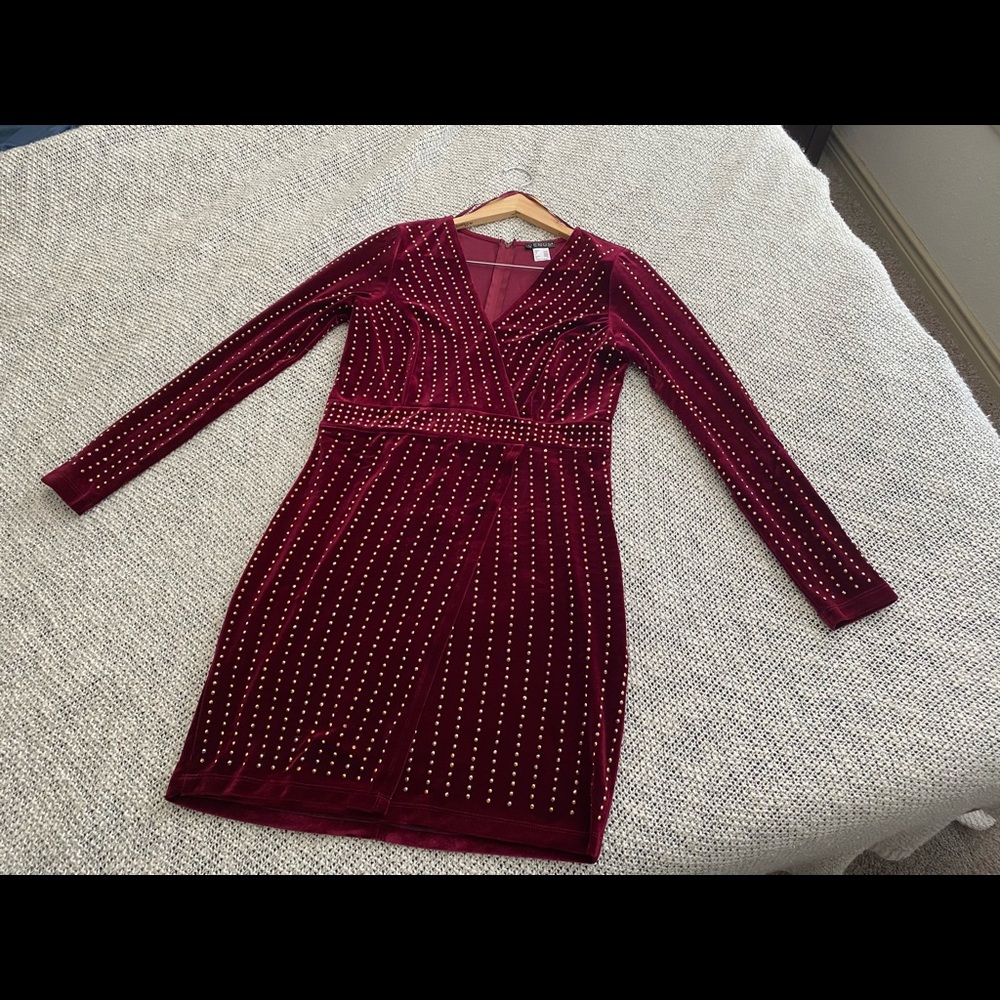 Velvet Embellished cocktail dress.